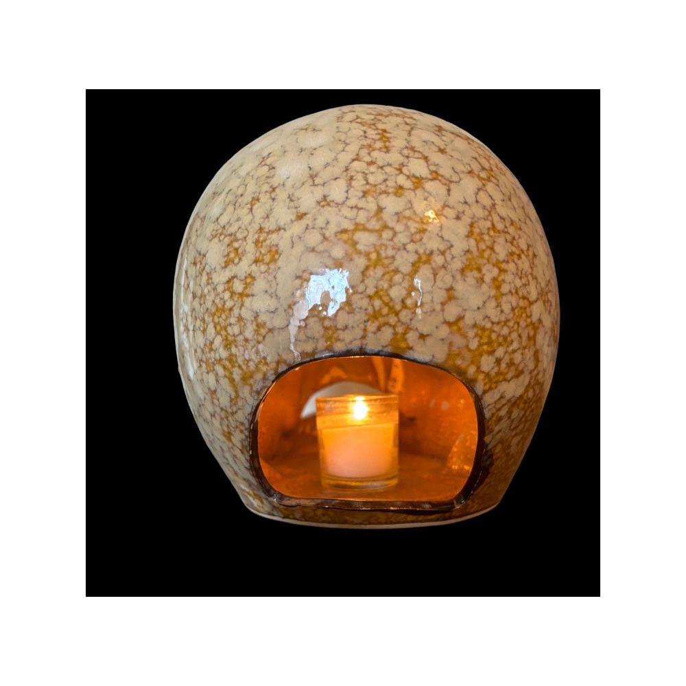Day of Dead Glazed Ceramic Votive Candle Skull Goth Halloween Home Decor - Picture 5 of 15